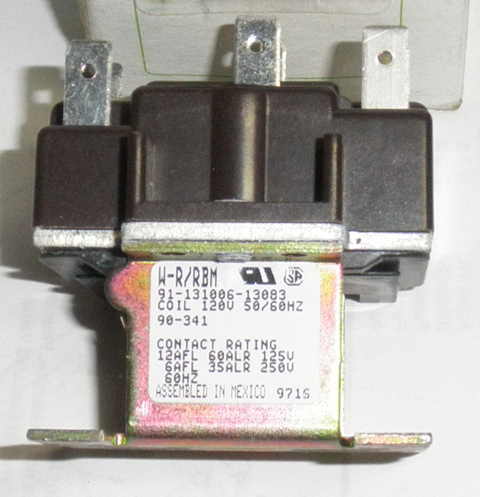 White-Rodgers 90-341 RBM Type 91 Two Pole General Purpose Relay 