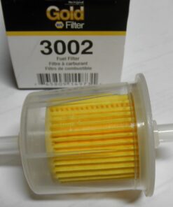 New 5/16" Inline Fuel Filter, NAPA Gold 3002, For carbureted low pressure applications, Wix 33002, US Army 5704410, 2910-00-900-3162, J8126312, F000G516, AM General, 8126312, 947074, PR
