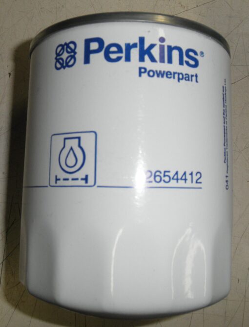 2654412, Genuine Perkins, Oil Filter, OEM, 2910-01-495-8532, TEREX, TX51-19M, Lube, Spin-on, Element, Canister, PR