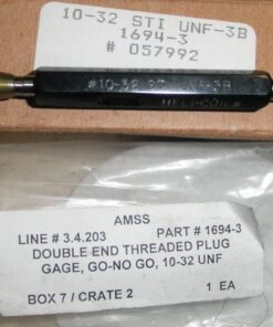 New, 5220-00-566-4047, Gage; Plug; Thread, 10-32 STI UNF-3B, 10-32 Go-No-Go, A-A-59158, Helicoil 1694-3, Swanson Tool, New Haven Mfg, with Calibration Certificate. WRD12
