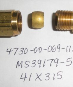 4730-00-069-1186, Air Brake Compression Fitting, MS39179-5, SAE J246 6-4 120102BA, US Army, AM General, NEW, TACOM, M939, Military Truck,  5-Ton, Fuel Tank, Fuel Pipe, 5-Ton Truck, P-12, A/S32P-12, Adapter; Straight; Pipe To Tube, WRD8