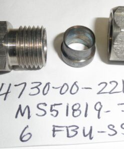 4730-00-221-5195, Air Brake Compression Fitting, MS51819-7SS, 6 FBU-SS, US Army, AM General, NEW, TACOM, M939, Military Truck,  5-Ton, 5-Ton Truck, P-12, A/S32P-12, Adapter; Straight; Pipe To Tube, Stainless Steel,  WRD21