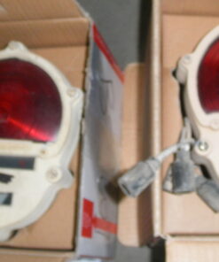 PAIR, USED Military Truck Taillights, 11614157, 10082725, 6220-01-093-4439, Metal Housing; No visible damage; lenses good, PLEASE VIEW PHOTOS CAREFULLY; NO RETURNS ACCEPTED, R5A6