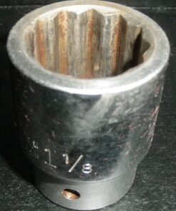 1-1/8" Socket, 3/4 Drive, 12Pt., Wright Tools USA, 6136, US Army, 5120-01-335-9074, Made in USA, Chrome, Used; very little wear, a little dirty, 5120-01-378-5543, 5120-01-650-2777, Fits LDH-362, LDH362, GTBD15