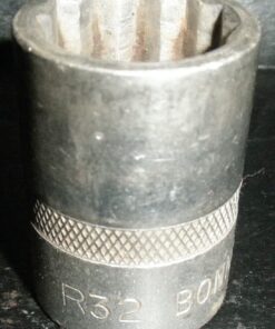 1" Socket, 3/4 Drive, 12Pt, 1 Inch, BONNEY USA, R32 US Army, 5120-01-378-6335, B107.1, AS954, 5120-01-650-1313, Fits, ZHVY0190, LDH322, 11A7000778-3, LDH-322, TACOM, Made in USA, Very light wear, but dirty; Thick-wall, WCD3
