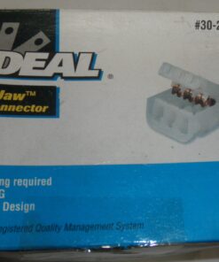 New, NOS, NIB, 30-298, Box of 100, Model 98 Quick Jaw,  Ideal Quick Jaw Wire Connector, 18-12 AWG Wire Connector, 3-Port, Insulation Displacement Type 3-Port, 600V, No stripping required, Use with solid or stranded wire, Made in USA ISO-9001, L1B5