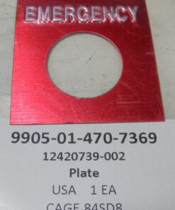 New, NIB, 9905-01-470-7369, Plate; Identification, U.S. Army, 12420739-002, TACOM, FMTV, Emergency Plate, WRD4