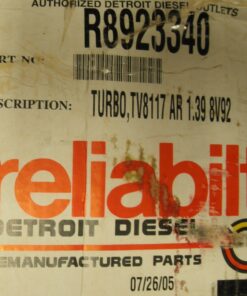 OEM Reman, 8923340, Detroit Diesel Turbo, OEM Reman turbocharger, R8923340, U.S. Army, 2950-01-167-4280, Oshkosh, Genuine Detroit Diesel Reliabilt part, TACOM, HEMTT,  Oshkosh HET, M1070, TV8117 AR 1.39, 8V92, 2WH1C