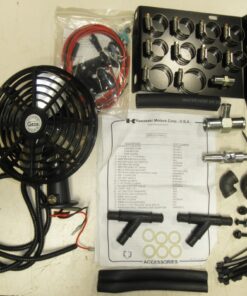 Kawasaki Mule Heater Parts, NEW Incomplete Kit, KAF25-054D, Curtis Fan, 9PDF, Missing  heater core and 5/8" hose, still has specialty fittings, KAF2510-0030 bracket, Tees, elbows, wyes, clamps, wiring, hardware, sold as-is, no returns, parts only, EWS2C 
