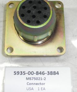 5935-00-846-3884, Connector, NEW, U.S. Army, 8376209, MS75021-2, AM General, 811867, Oshkosh, 2HE846, Connector; Receptacle; Electrical, TACOM, 19207-8376209, M915, M916A1, FMTV, M939, M1070, M113, M9, M548, CUCV, M1008, M1009, LET, HET, APC, 5-Ton Truck, PRS2N
