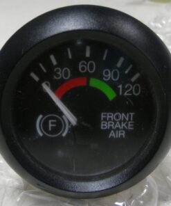 FMTV Front Brake Air Gauge, 6685-01-522-0376, TACOM 19207-12423152-001, 12423152,12423152-001, NOS, new take-off from surplus panel, a few scratches may be present. Includes hardware. R1A4