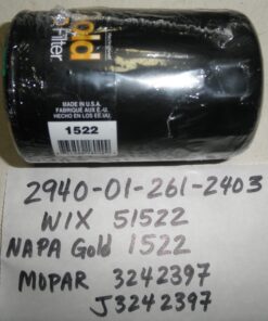 Brand new, 1522, NAPA Gold Oil Filter, 2940-01-261-2403, 51522, LF487, 3242397, J3242397, PBL25288, PL25288, L25288, Made in USA, 765809180499, 765809 180499, L1B10
