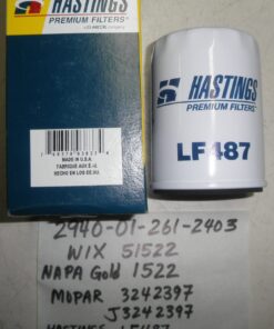 Brand new, LF487, Hastings Premium Oil Filter, 2940-01-261-2403, 51522, LF487, 3242397, J3242397, PBL25288, PL25288, L25288, 1522, Made in USA, 768370038374, 768370 038374, R1A8