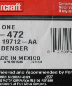 New, NOS; a few bent fins see photos. Motorcraft YJ-472, Genuine Ford Condenser, 6C3Z-19712-AA, 6C3Z-19712-AB, F81Z-19712-AA, YJ472, 6C3Z19712AA 6C3Z19712AB, F81Z19712AA, 6C3419710AA, T2