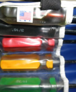 Brand New, 9 Pc. SAE Nut Driver Set, Standard Nut Driver Set with Wrap, Made in USA, Hollow Shaft Nut Driver Set, ER Industrial, B107.12, ND5799, 7/32", 3/16", 1/4",  5/16", 11/32",  3/8",  7/16",  1/2",  9/16", Mil-Spec, GTBD33