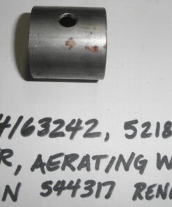 4163242, Spacer; Wheel, Aerating Wheel Spacer, 521814, Fits Ryan 544317 Renovaire, 4163242, Spacer; Wheel Assembly, Aerating Wheel Spacer,  Ryan Renovaire, Measures approx 1.44" OD x 1.3" ID x 1.4" long, with window, C6D7