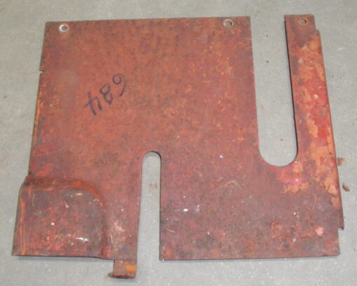 Used; one spring tab is missing; see second photo, 528638R4, 684 Protective Plate, 684 Tractor, fits International 684, L1C0