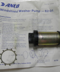 New Old Stock, ANCO 62-01, NOS Windshield Washer Pump with Clip and Instructions, EOAZ17664A, EOPF17D443AA, C9AZ17664A, 89001117, WRD10