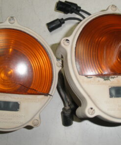 Pair Damaged M939 Parking Lights, 6220-01-443-8813, 12432437-1, 5-TON Truck, Damaged; One has crack in lens and bezel, Other has chipped and abraded lens, R2C8