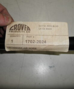 New, Grover 24"Air Horn, 6350-01-077-0819, Grover 1702-2024, Single Trombone Horn; 24 ½″; Painted, Includes Bracket; Gasket, Made in USA, 2WH2CE