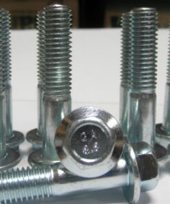 Qty. 10 M10 x 50 Flange Bolt, 10mm-1.5 x 50mm bolts, partial thread, Grade 8.8 Flanged Hex Bolt, Zinc Coated, 13mm wrench size, C6D5