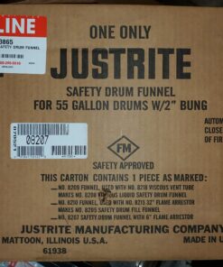 New Justrite 08205 Drum Funnel with RM05754A 6" Strainer H-3865 T2