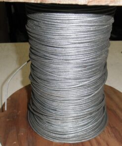 4010-01-576-6386 48-02111-003 8Lb. Roll 1/16 3/32 Coated 7X7 Galvanized Steel Aircraft Cable Length Unknown, with Reel it weighs approx 8 pounds. Supposedly 1000' weighs 9.7 pounds. R1A6