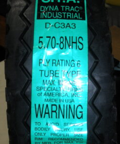 NEW, 5.70-8NHS, Industrial Tire, 6-Ply Tire, DynaTrac,  2610-01-453-5013, 5.00/5.70-8, Load Range C, 1530 Lbs, Made in USA, Bias Tube Type Flap included, Specialty Tires of America, DC3A3, 1905AS157, 07450840000 R3A1