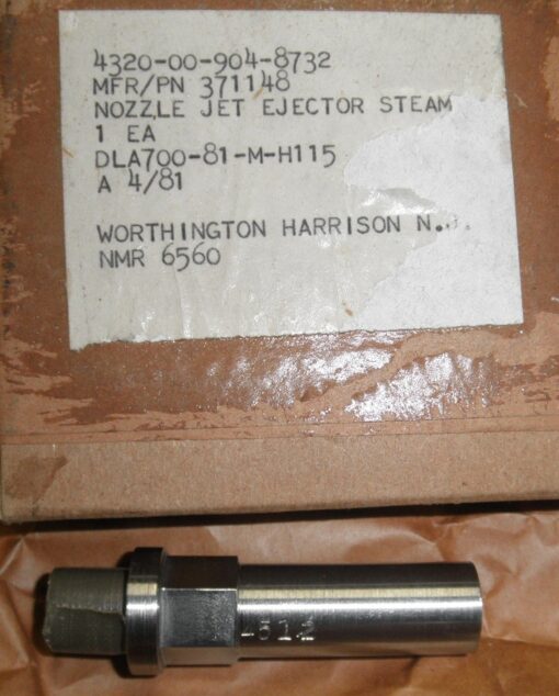 2910-00-904-8732 Dresser-Rand Nozzle 371148 Worthington Nozzle; Jet Ejector; Steam 10244 L1B8