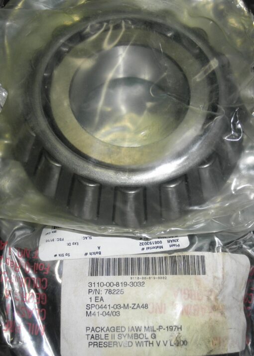3110-00-819-3032 Timken 78225 Cone And Rollers; Tapered Roller Bearing 136299 169373 91262R91 84685 16787P11 R1C6