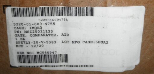 5220-01-609-4755 Gage; Comparator; Air MSI20011133 27KP729 1WH3C