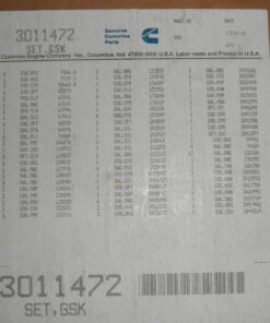 5330-00-480-6133 Cummins 3011472 NOS Gasket And Preformed Packing Set PRS1E Wall