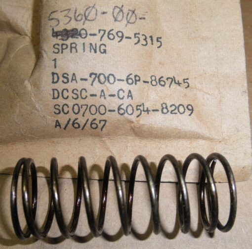 5360-00-769-5315 Spring, Helical, Compression Eaton 825679 GTBD4