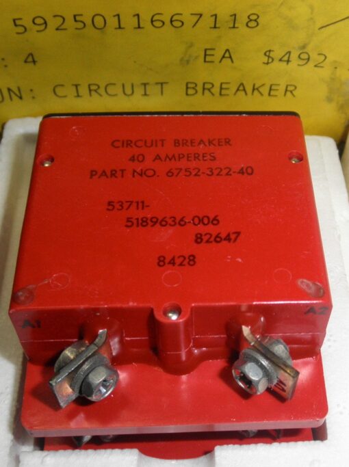 5925-01-166-7118 Circuit Breaker 6752-322-40 5189636-006 L1B8