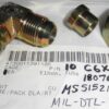 10 C6X-S 1807070 4730-01-139-1585 MS51521A10 MIL-DTL-18866 10C6X 10C6XS 37° Flare JIC Swivel Elbow New Old Stock; light oxidation is present; see photo. R2C8