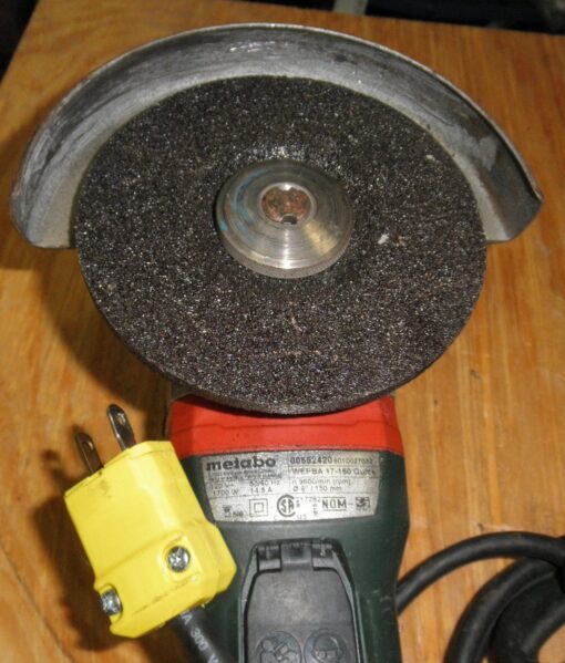 Metabo 6" Angle Grinder, WEPBA 17-150 QUICK. Made in Germany. Used; Tested here. Missing auxiliary handle. Engravings are present. 14.5 amp. L5B3