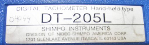 Shimpo DT-205L 6680-01-378-6490 Tachometer; Electric; Nonself-Generating. Used; has a few paint chips. 6 additional parts inside case. Unable to verify operation. Selling as parts only. L3A3