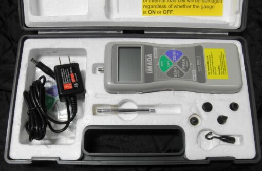 Imada DS2-11 Digital Force Gauge DS2, 11 Lb./ 5 Kg / 50 N Capacity. Appears to be USMC NOS; includes 6 attachments; AC Adapter; extra parts and hard shell case. L1C3