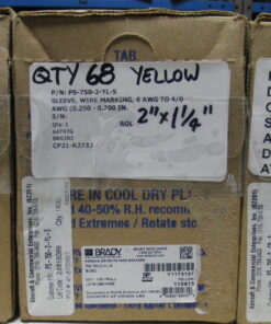Quantity 68 Yellow PS-750-2-YL-S PS7502YLS  Quantity 28 Green PS-750-2-GR-S PS7502GRS Quantity 215 Yellow 3PS-187-2-YL-S 3PS1872YLS Brady Permasleeve® Wire Marking Sleeve EWS2B