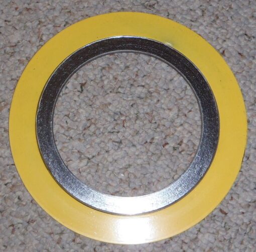 5330-01-338-7926 MIL-G-24716 M24716T0400CI Flexitallic 4" Spiral Wound 600PSI Pipe Flange Gasket. This one is spiral wound with graphite and stainless to form a high pressure high temp leak proof flange connection. Commonly used in steam and compressed air lines this is a heavy duty USA made genuine Flexitallic part. 600 PSI rated MON/FG NG L3C4